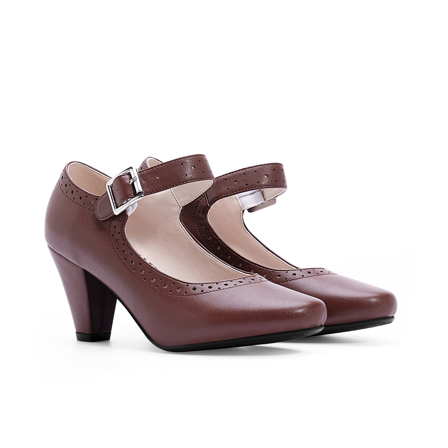Women Vintage Mary Jane Heels Pumps