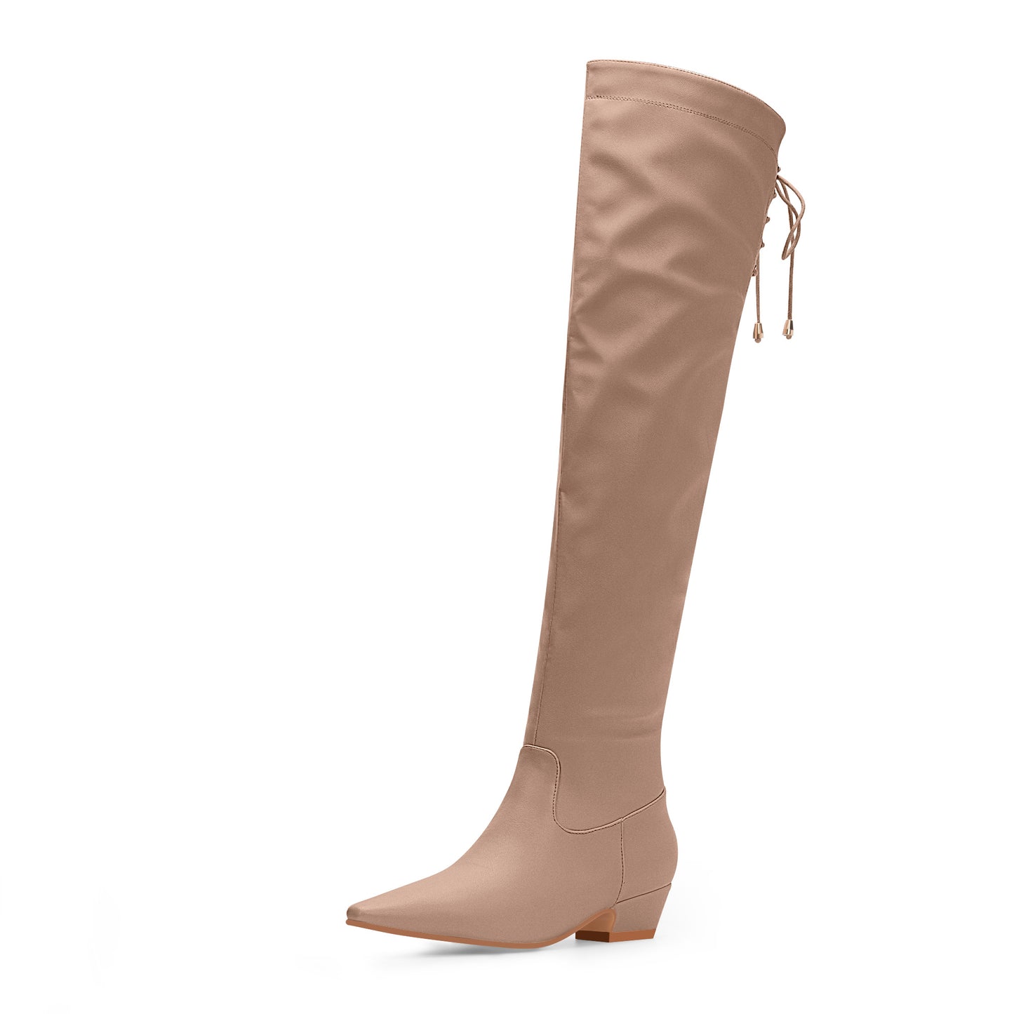 Chunky Heel Thigh High Boots