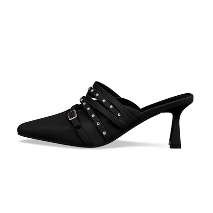 Women's Rivet Kitten Heel Shoes