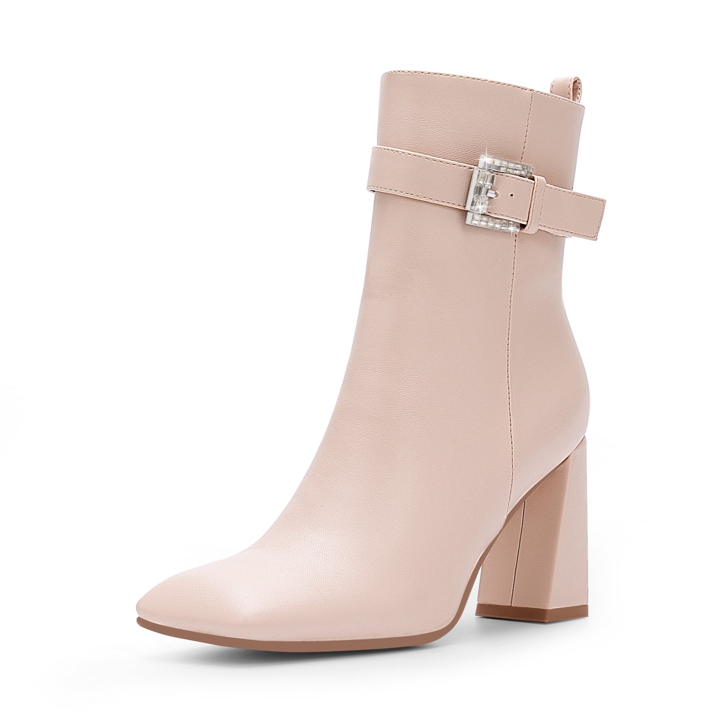 High Heel Square Toe Ankle Boots