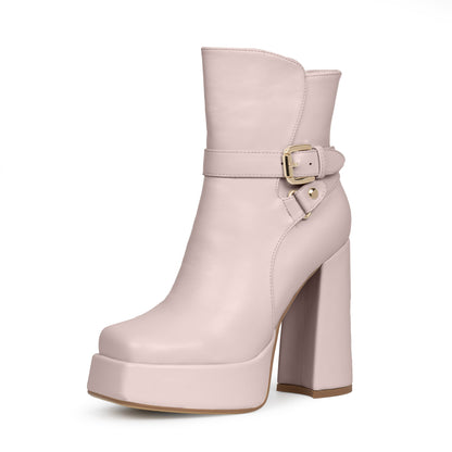 Platform Chunky High Heel Ankle Boots