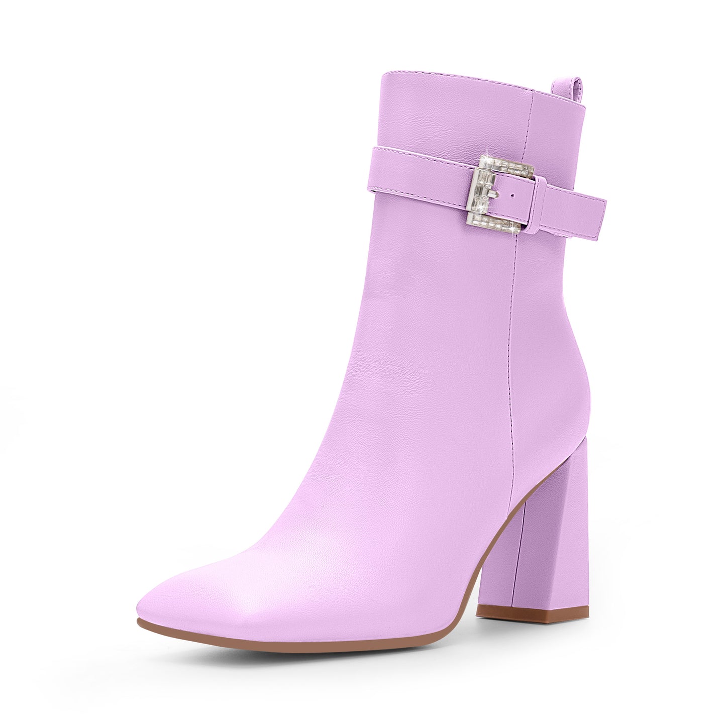 High Heel Square Toe Ankle Boots