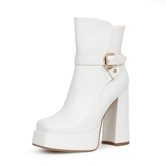 Platform Chunky High Heel Ankle Boots