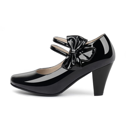 Chunky High Heel Mary Janes Pumps