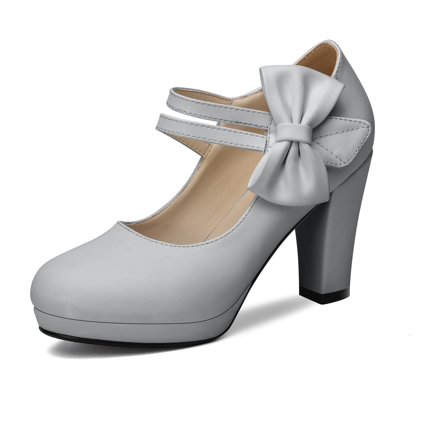 High Heel Bow Mary Janes Pumps