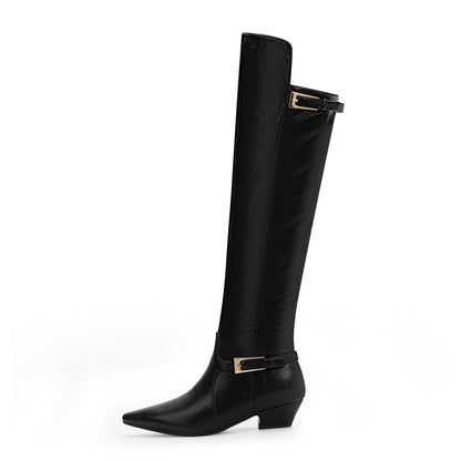 Women's Chunky High Dress Boots