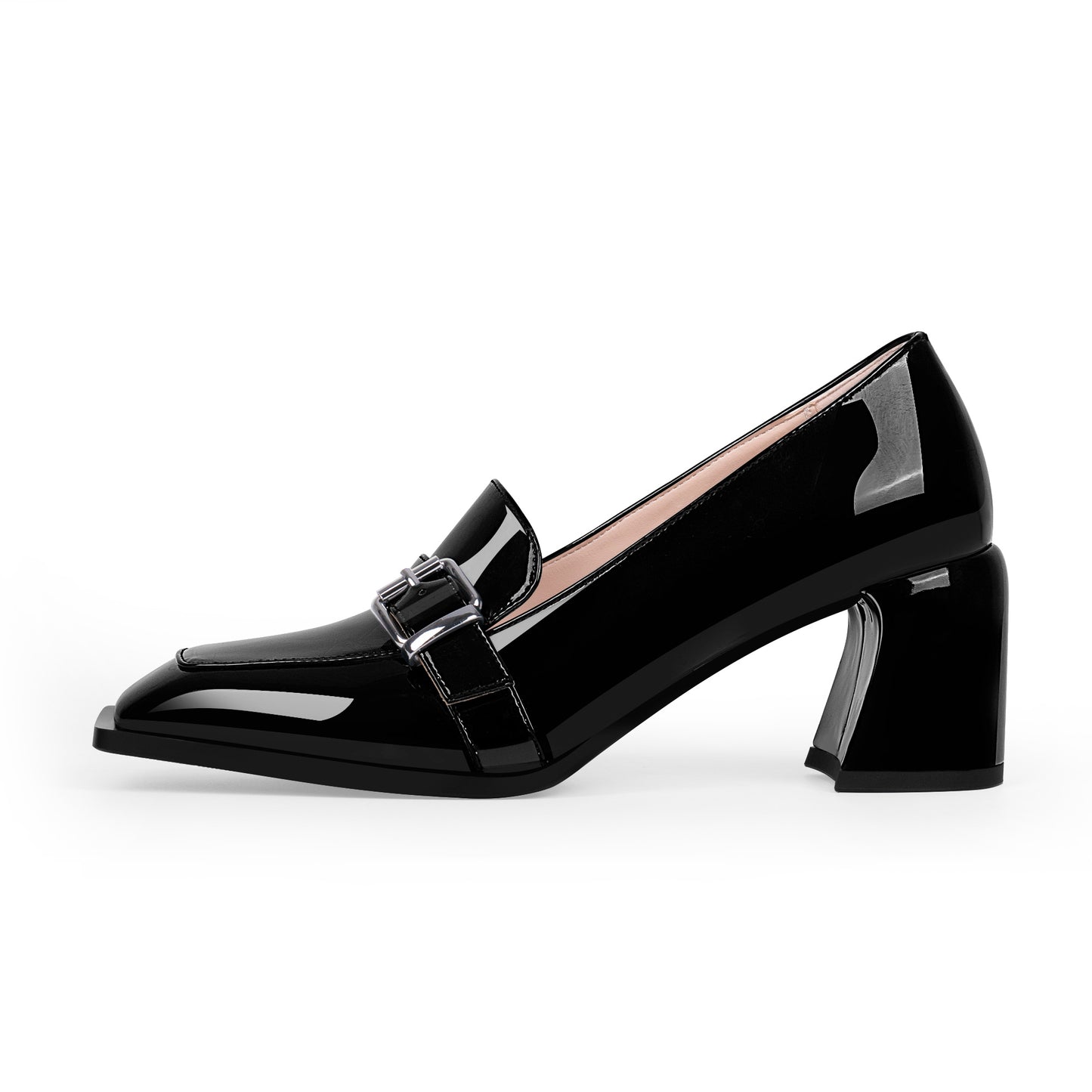 Buckle Chunky Heel Pumps