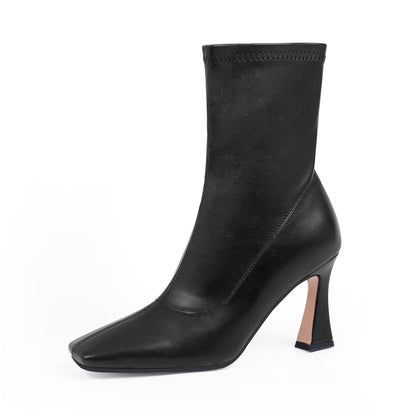 High Heel  Boots Square Toe