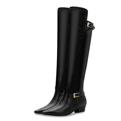 Women's Chunky High Dress Boots