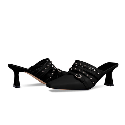 Women's Rivet Kitten Heel Shoes