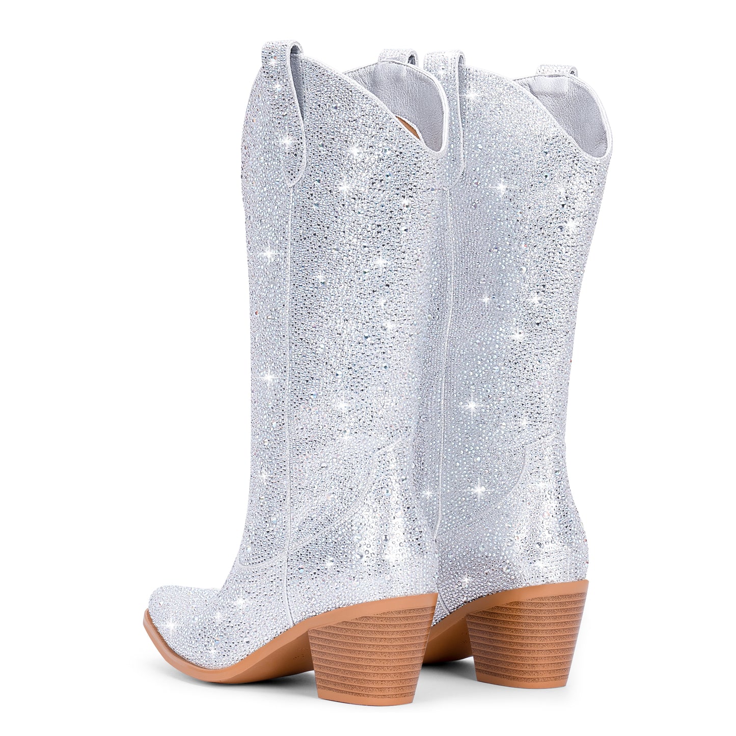 Rhinestone calf boots