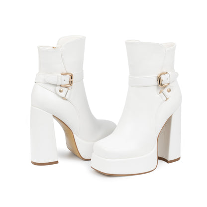 Platform Chunky High Heel Ankle Boots