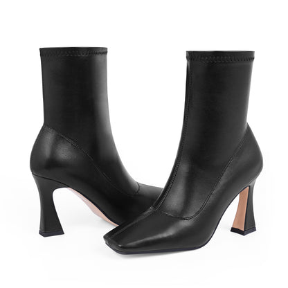 High Heel  Boots Square Toe