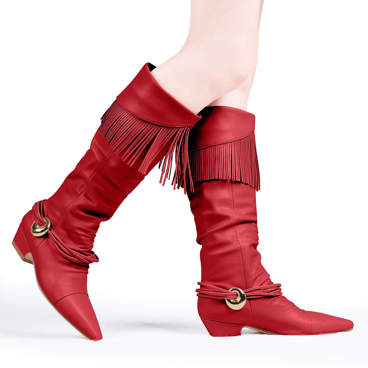 Mid Calf Heel Tassel Boots