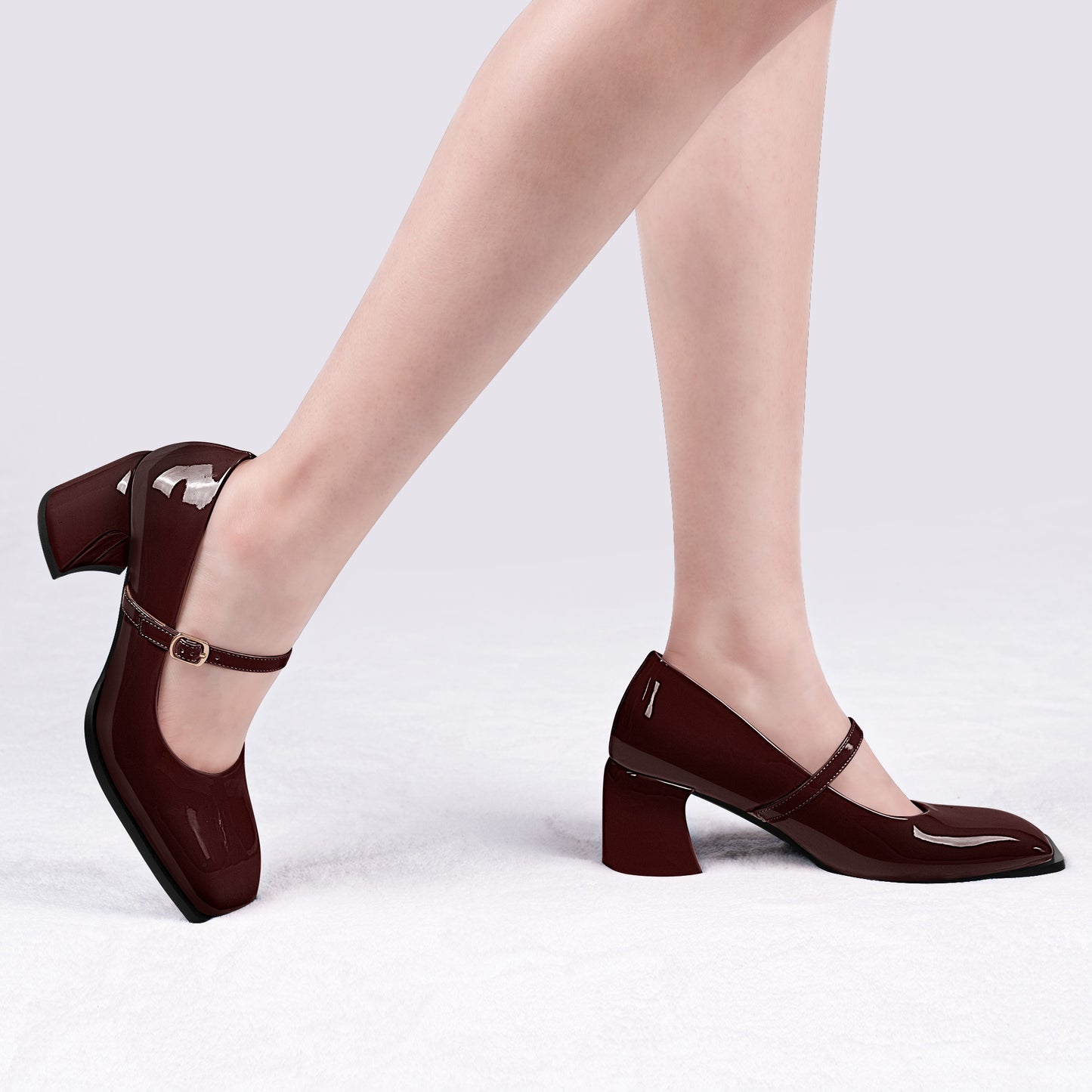 Women's Chunky Block Heels Mary Jane Pumps