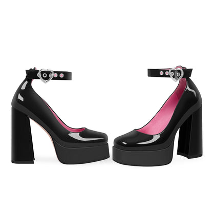 Women's Platform High Block Heel Pumps