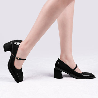 Women's Chunky Block Heels Mary Jane Pumps