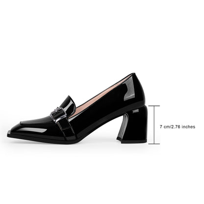 Buckle Chunky Heel Pumps